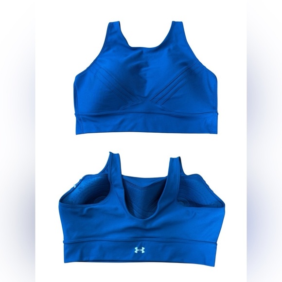 NWOT, Under Armour, Infinity Pintuck Mid Sports Bra – Size XL - Blue 🏃♀️➡️ - Picture 2 of 7